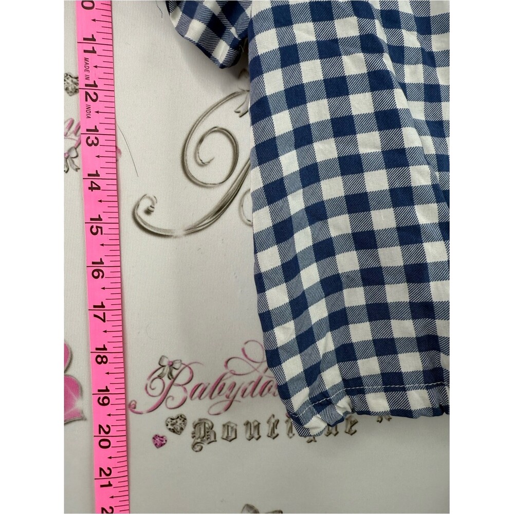 Urban Heritage tshirt button up Blue & White Gingham Tie-Hem Button Shirt - Picture 4 of 14